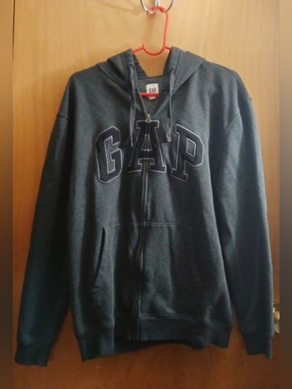 Unisex Gray Zip-Up Hoodie From GAP, Large.